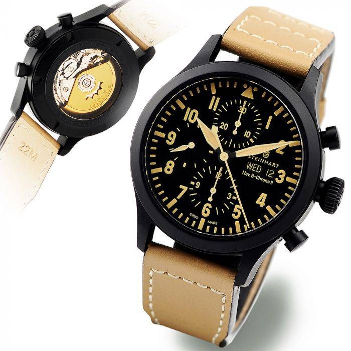 Steinhart Nav B Chrono II Black DLC Neueste Mode