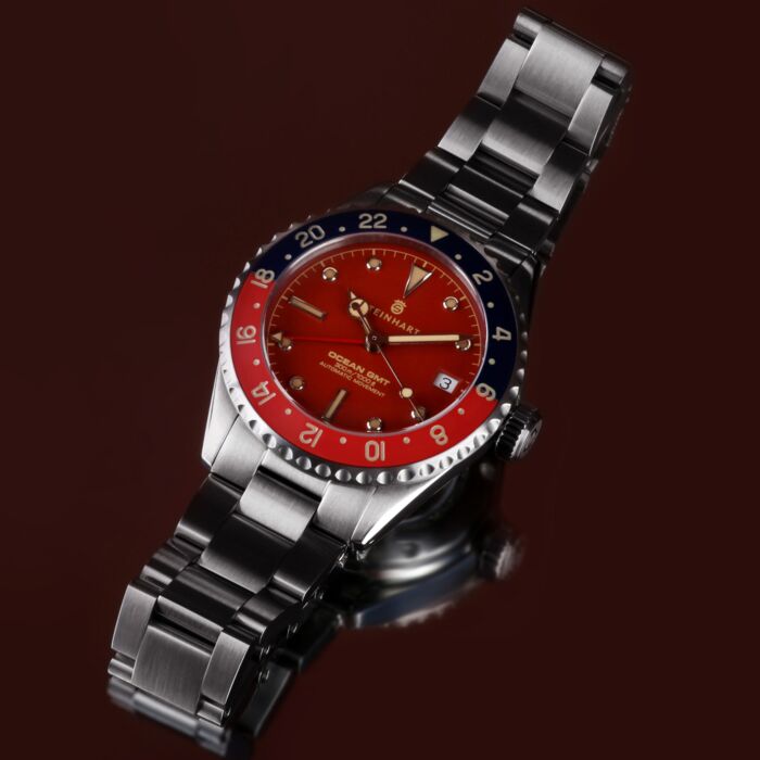 Steinhart Ocean 39 vintage GMT premium red ceramic Valentinstagsangebot