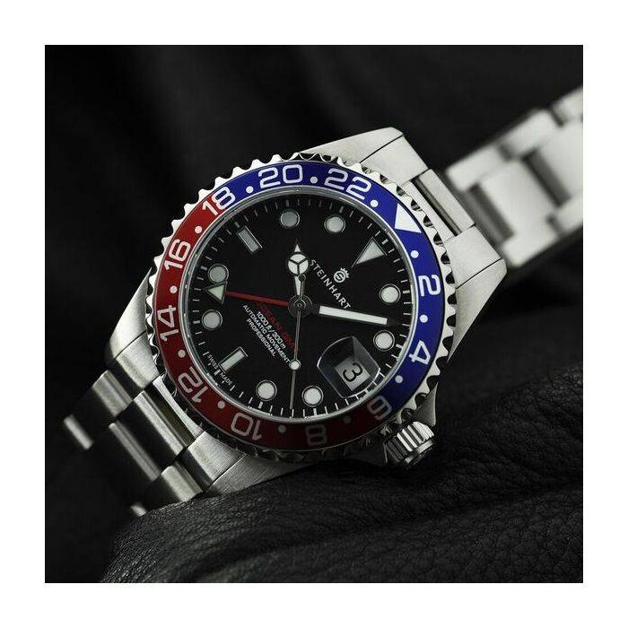 Steinhart Ocean 39 GMT BLUE-RED Taucheruhr Große Rabatte