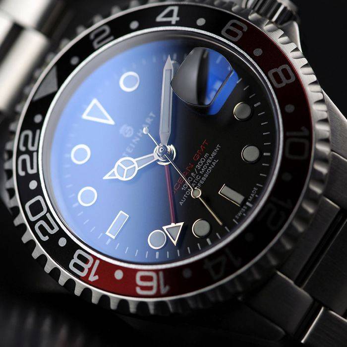 Steinhart Ocean One GMT BLACK-RED Taucheruhr Tiefpreis