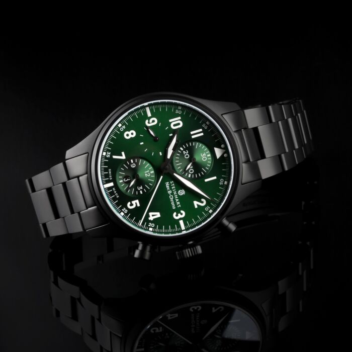 Steinhart Stahlband DLC matt 20/16 mm für NAV B-CHRONO 42 green Ltd. Edition inkl. Bandanstöße Hotsell