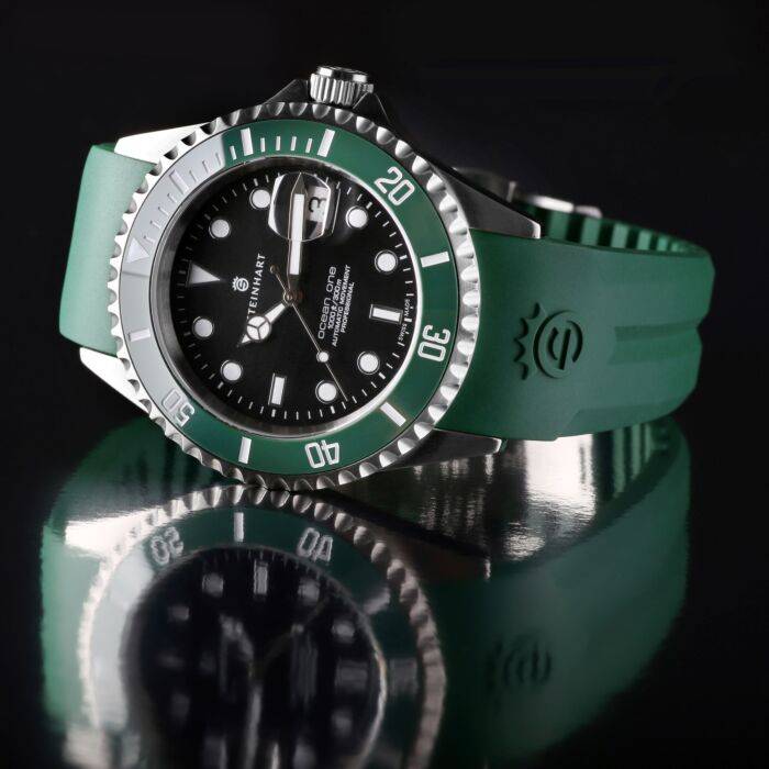 Steinhart Kautschukband grün 20x16 mm für Ocean 39 mit Schließe Stahl Bis zu 50% Rabatt